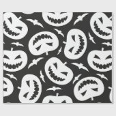 Witte halogeenpompoenen en vleermuizen, geïsoleerd cadeaupapier (Vlak)