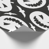 Witte halogeenpompoenen en vleermuizen, geïsoleerd cadeaupapier (Hoek)