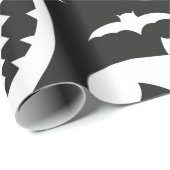 Witte halogeenpompoenen en vleermuizen, geïsoleerd cadeaupapier (Rol Hoek)