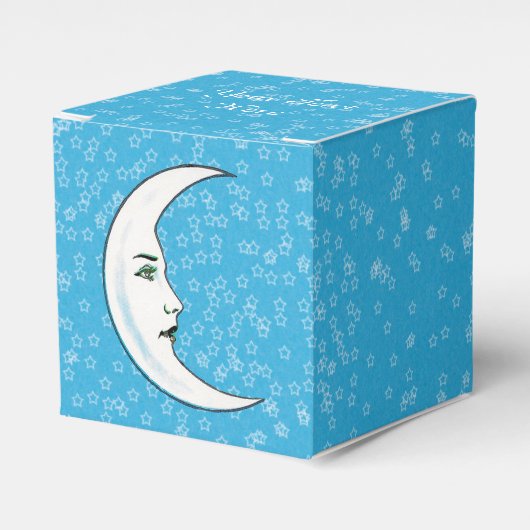 Witte halve maan met elegante witte vlekken bedankdoosjes (Voorkant Zijde)