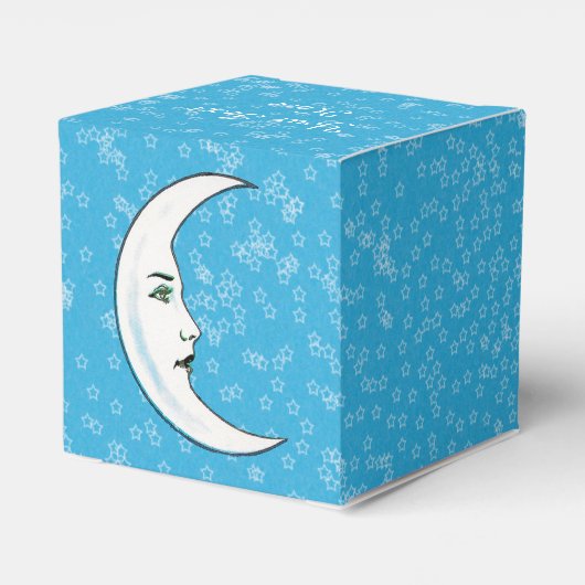 Witte halve maan met elegante witte vlekken bedankdoosjes (Achterkant)