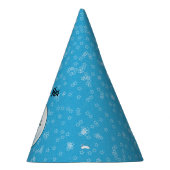 Witte halve maan met gezichtssterren Aqua Blue Feesthoedjes (Rechts)