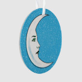 witte halve maan met gezichtsterren blauw ornament (voorkant)