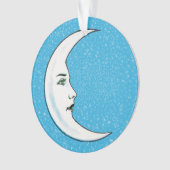 witte halve maan met gezichtsterren blauw ornament (voorkant)