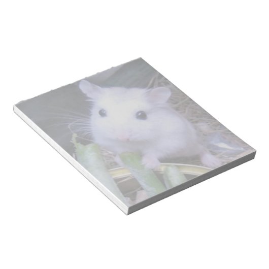 Witte hamster notitieblok (Schuin)