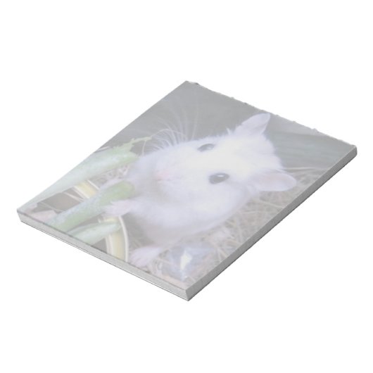 Witte hamster notitieblok (Linkerzijde)