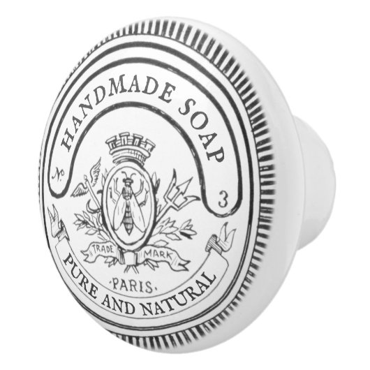 Witte  Hand-Drawn Handgemaakte Zeep Badkamer Keramische Knop (Rechts)