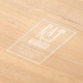 Witte Hand Geletterde Kalligrafie Trouwen Acryl Uitnodigingen (Laagn)