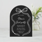 Witte Hand Getrokken Boog Foto Boog Afstudeerfeest Kaart (Staand voorkant)