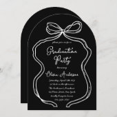 Witte Hand Getrokken Boog & Script Afstudeerfeest Kaart (Voorkant / Achterkant)