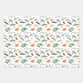 Witte hand-getrokken botanische inpakpapier vel (Voorkant 2)