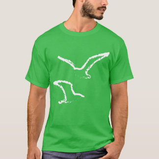 Witte Hand Getrokken Doodle Vliegende Zeemeeuw Vog T-shirt