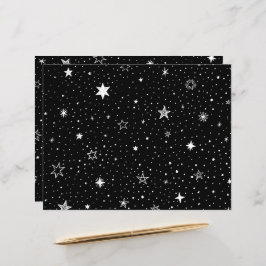 Witte hand getrokken sterren op zwart