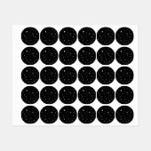 Witte hand getrokken sterren op zwart labels (Vel)