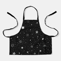 Witte hand getrokken sterren op zwart