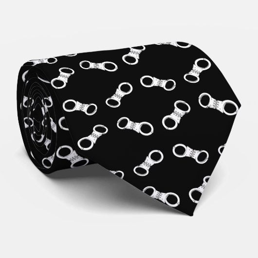 [Witte handboeien op zwarte achtergrond] Stropdas (Opgerold)