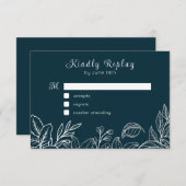 Witte handgeschreven bladeren informatiekaartje (Voorkant / Achterkant)