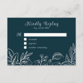 Witte handgeschreven bladeren informatiekaartje (Voorkant)