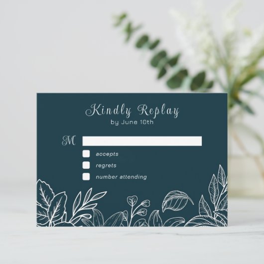 Witte handgeschreven bladeren informatiekaartje (Staand voorkant)