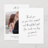 Witte handgeschreven Dank je Berichtenfotokaart Bedankkaart (Voorkant / Achterkant)