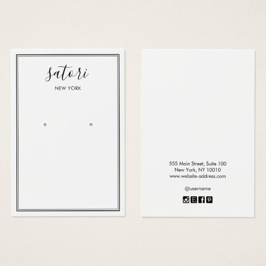 Witte handgeschreven grens voor handmatige handtek visitekaartje (Voorkant /achterkant)