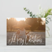 Witte handgeschreven Kerstkaart (Staand voorkant)