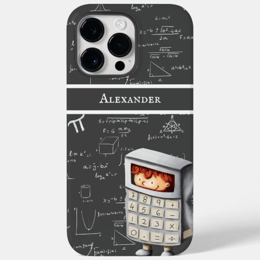 Witte handgeschreven rekenmachine voor mathematisc Case-Mate iPhone case (Achterkant)