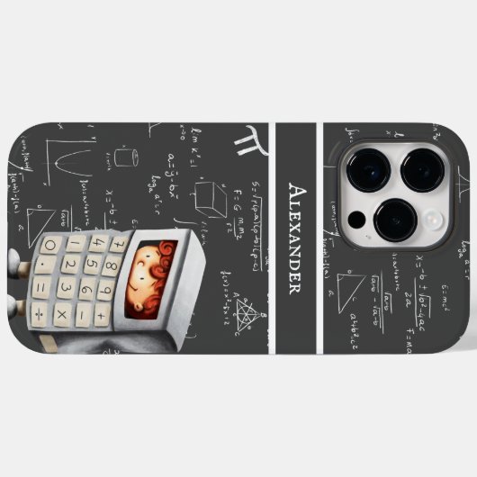 Witte handgeschreven rekenmachine voor mathematisc Case-Mate iPhone case (Achterkant (horizontaal))