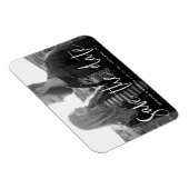 Witte handgeschreven script foto save the date magneet (Rechterzijde)