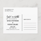 Witte handgeschreven scriptfoto Sla de datum op Aankondigingskaart (Achterkant)