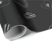 Witte handgetekende harten Valentijn Cadeaupapier (Rol Hoek)