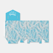 Witte handpalmen op blauwe tentstijl feestdozen bedankdoosjes (Uitgevouwen)