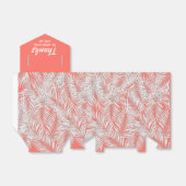 Witte handpalmen op levende koraalfeestjes bedankdoosjes (Uitgevouwen)