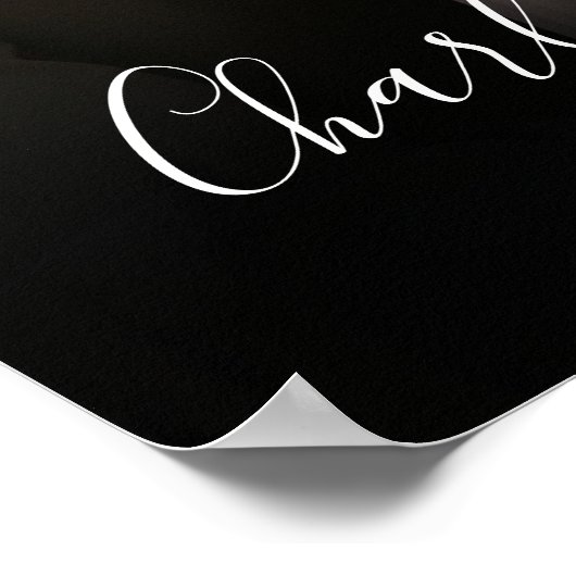 Witte handtekening script foto trouw welkom bord poster (Hoek)