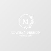 Witte handtekeningen Floral Wreatmonogram naam Raamsticker (Vel)