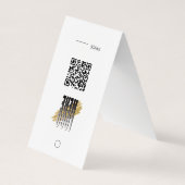 Witte hangende display-prijskaart met QR en logo Visitekaartje (Achterkant)