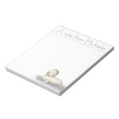 Witte happy baby seal geïllustreerd gepersonalisee notitieblok (Linkerzijde)