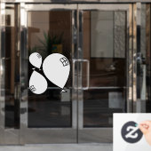 Witte Happy Balloons Drie Maten Raam Cling Raamsticker (Kantoordeur)