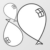 Witte Happy Balloons Drie Maten Raam Cling Raamsticker (Vel)