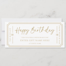 Witte Happy Birthday Cadeaubon Kaart