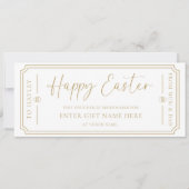 Witte Happy Easter Gift Voucher Kaart (Voorkant)