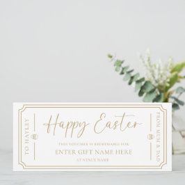 Witte Happy Easter Gift Voucher Kaart