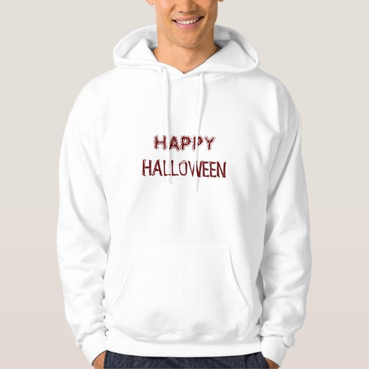 Witte Happy Halloween Hoodie Will Trick voor Trakt (Voorkant)