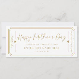 Witte Happy Moederdag cadeaubon Kaart
