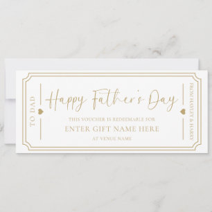 Witte Happy Vaderdag cadeaubon Kaart