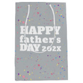 Witte Happy Vaderdag Grunge Paint Splatter Medium Cadeauzakje (Voorkant)