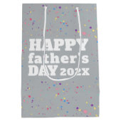 Witte Happy Vaderdag Grunge Paint Splatter Medium Cadeauzakje (Achterkant)