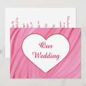 Witte haren op roze rode mengsels trouwuitnodiging kaart (Voorkant / Achterkant)