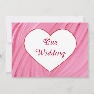 Witte haren op roze rode mengsels trouwuitnodiging kaart