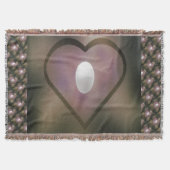 Witte haren, quilt-stijl, roodgrijze winterkleuren deken (Voorkant)